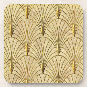 Set of 6 Gold Art Deco Coaster