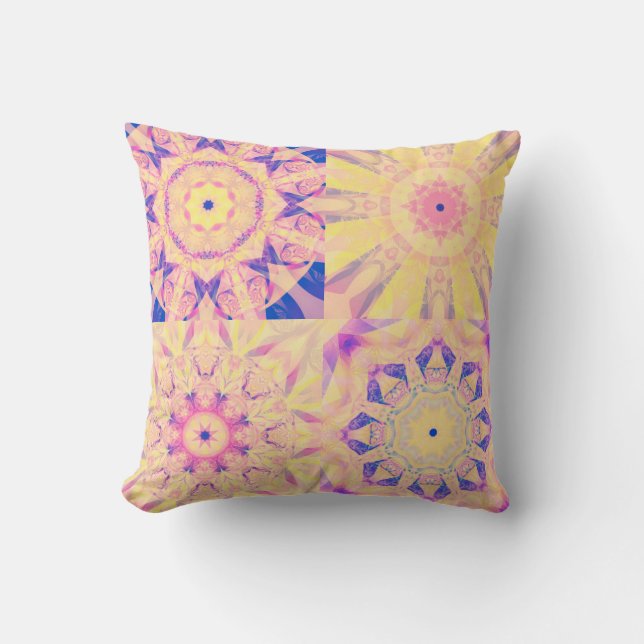 Set of abstract background colourful kaleidoscopic cushion (Front)