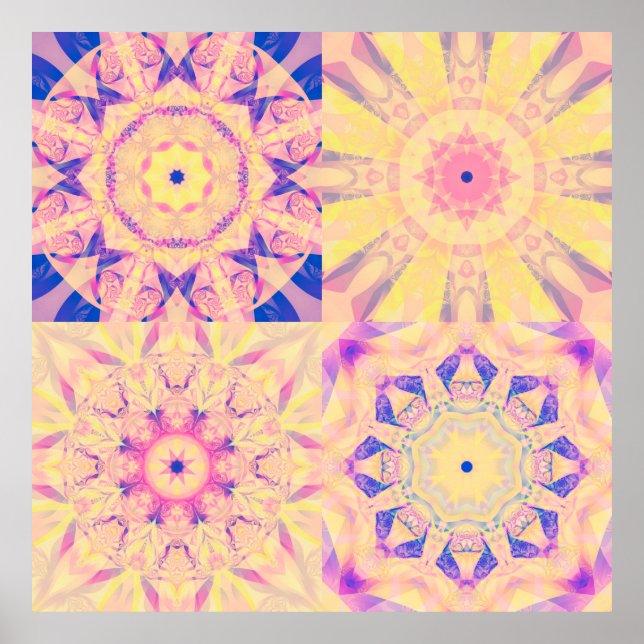 Set of abstract background colourful kaleidoscopic poster (Front)