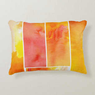Set of abstract watercolor hand painted decorative cushion