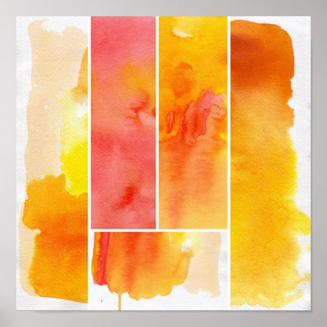 Set of abstract  watercolor hand painted poster (Front)