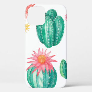 Set of cacti with flowers. Isolated elements on a  iPhone 12 Case