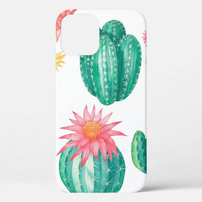 Set of cacti with flowers. Isolated elements on a  Case-Mate iPhone Case (Back)