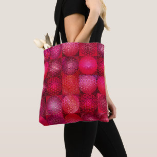 Set of Circular Mosaic in Red Tote Bag