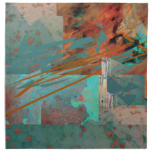 set of cloth dinner napkins with abstract design