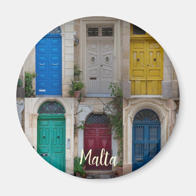 Set of colorful front doors in Malta Magnet (Front)