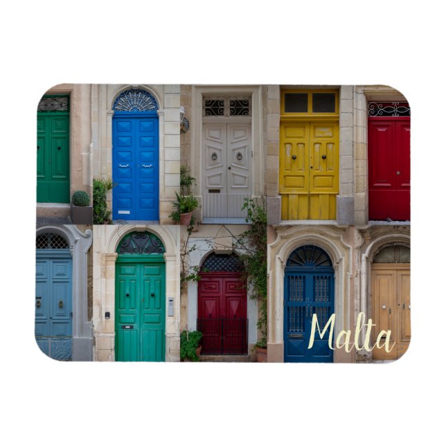 Set of colorful front doors in Malta Magnet (Horizontal)