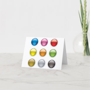 Set of Coloured Buttons Note Cards