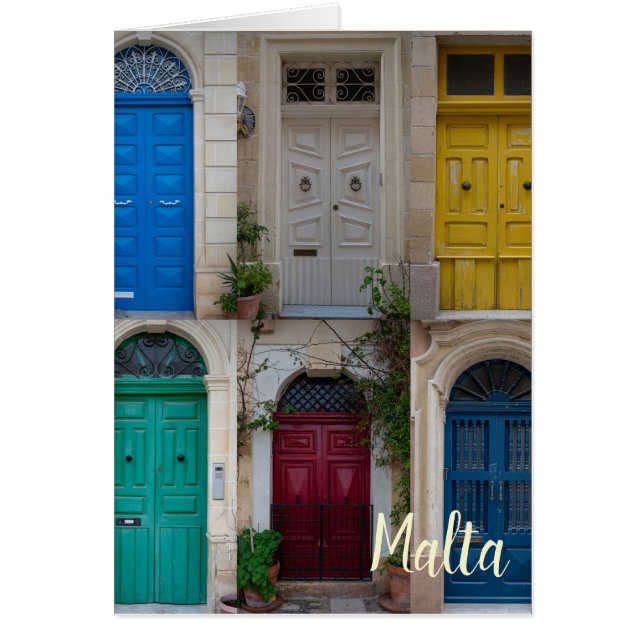 Set of colourful front doors in Malta (Front)