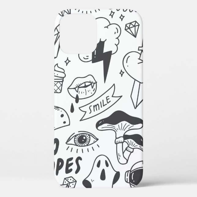 Set of cute graffiti doodle Case-Mate iPhone case (Back)