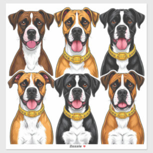 Set of Dogs stickers with Detailed Face