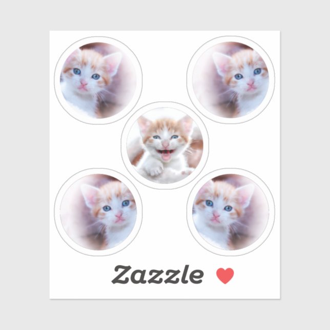 Set of Five Circle Shape Photos (Sheet)