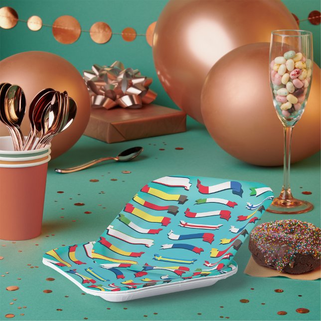 Set Of Flags Paper Plates (Creator Uploaded)