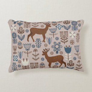 Set of flower elements in the Scandinavian style, Decorative Cushion