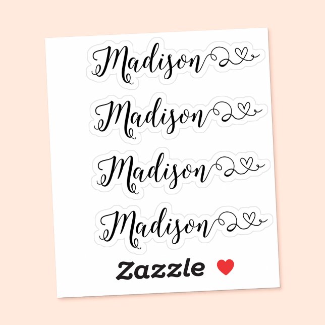 Set of Four Calligraphy Name Stickers (Personalized Chic, Showcased with Style 💕🌟)