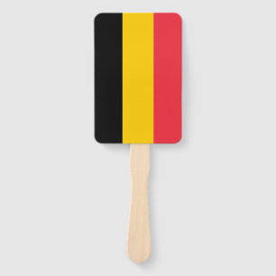 Set of hand fan with flag of Belgium