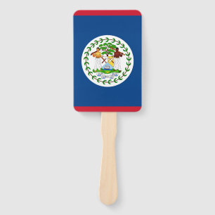 Set of hand fan with flag of Belise