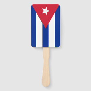 Set of hand fan with flag of Cuba