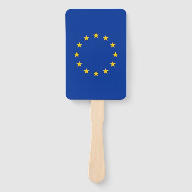 Set of hand fan with flag of European Union (Front)
