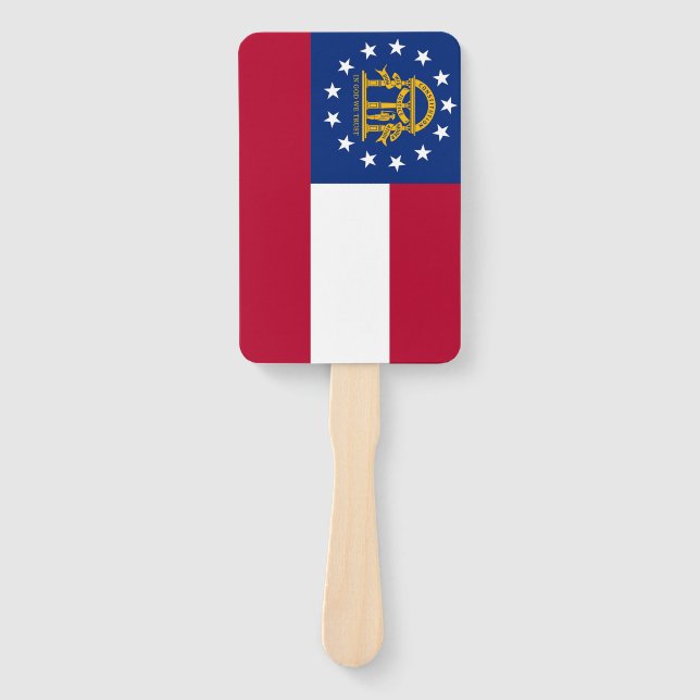 Set of hand fan with flag of Georgia, USA (Front)