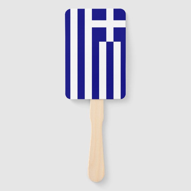 Set of hand fan with flag of Greece (Front)