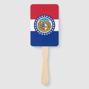 Set of hand fan with flag of Missouri, USA