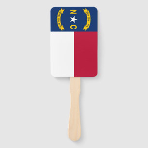 Set of hand fan with flag of North Carolina