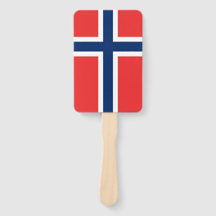 Set of hand fan with flag of Norway