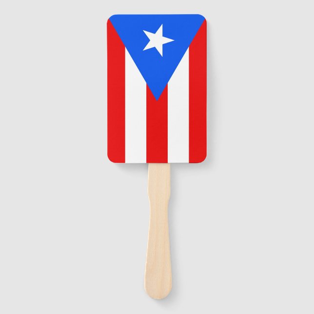 Set of hand fan with flag of Puerto Rico, USA (Front)