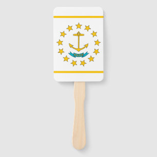 Set of hand fan with flag of Rhode Island, USA