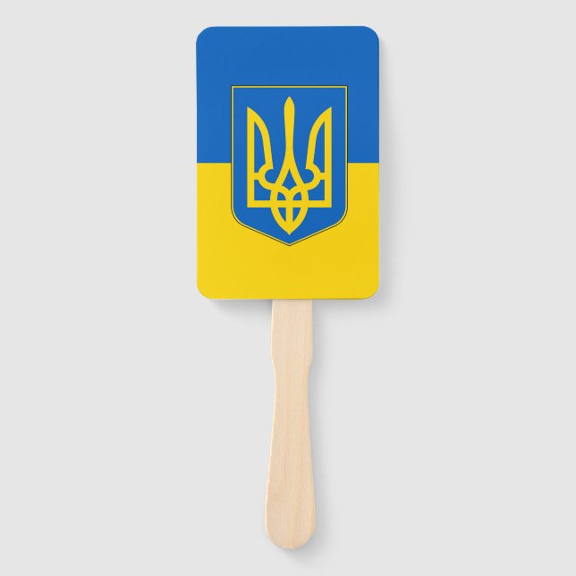Set of hand fan with flag of Ukraine (Front)