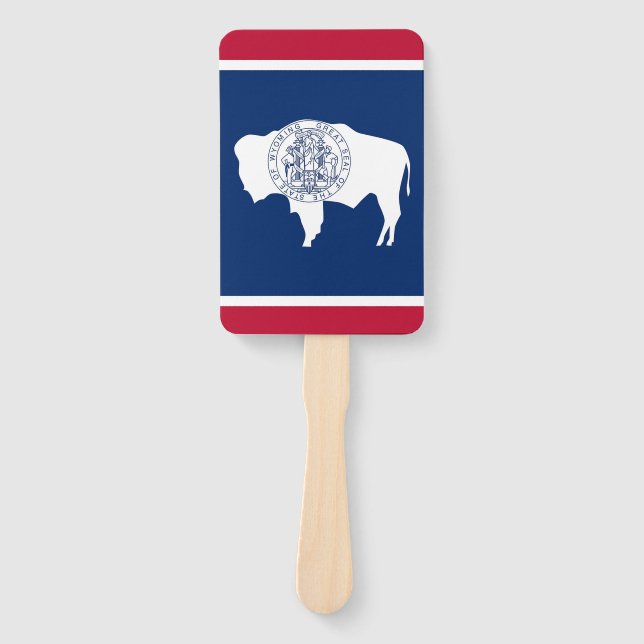 Set of hand fan with flag of Wyoming, USA (Front)