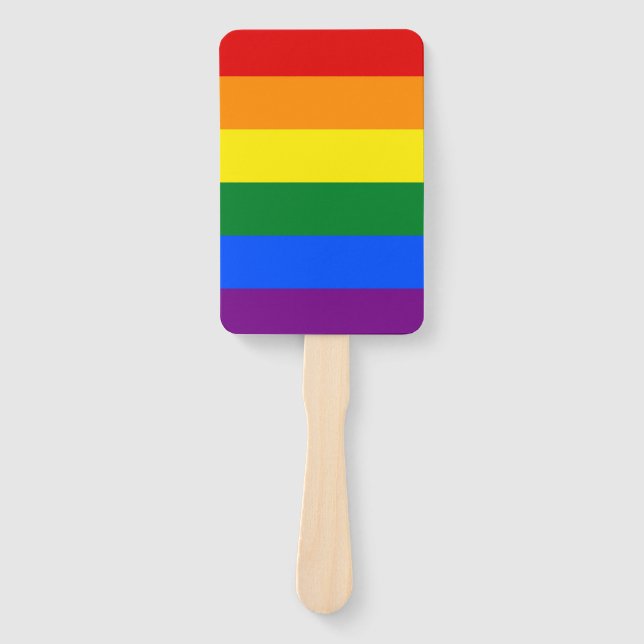 Set of hand fan with Pride flag of LGBT (Front)