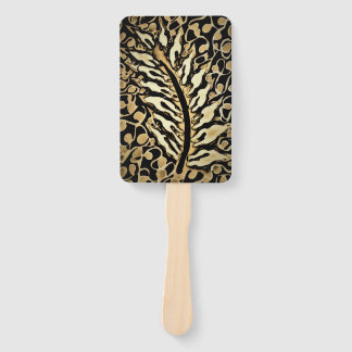 Set of hand Fans Gold leaf design