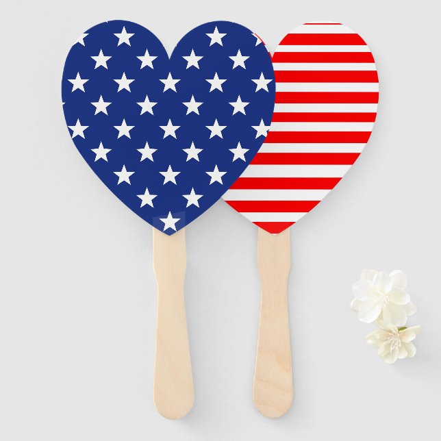 Set Of Hand Fans - Star And Stripes (Front and Back)