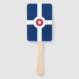 Set of hand fans with flag of Indianapolis
