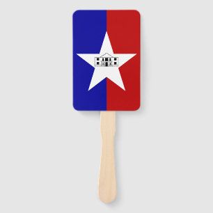 Set of hand fans with flag of San Antonio