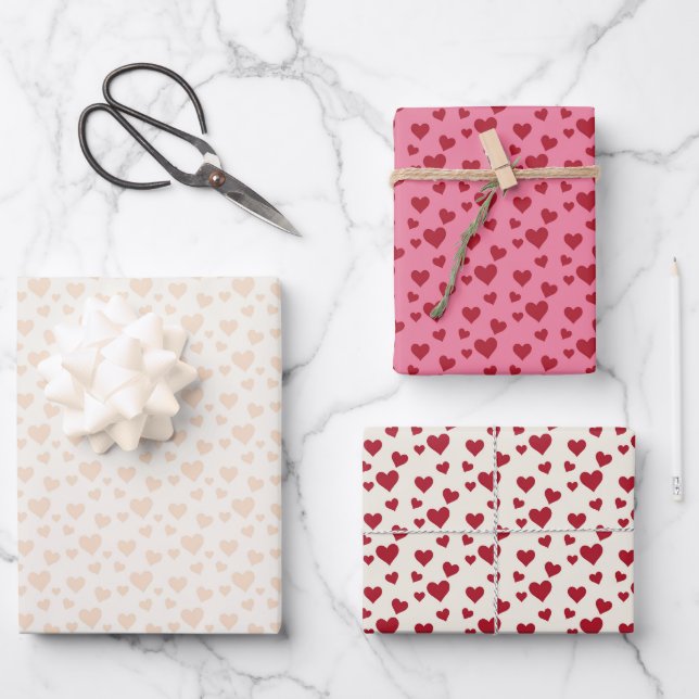 Set of Hearts Wrapping Paper (Front)