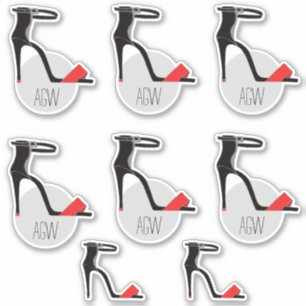 Set of high heel shoes, monogram personalised