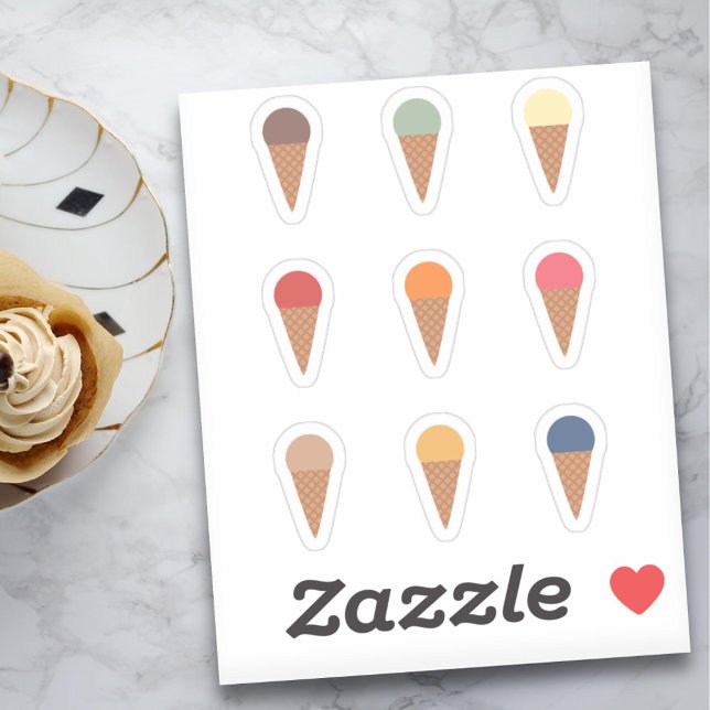 Set of Ice Cream Cone Stickers (Set of Ice Cream Cone Stickers)