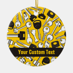 Set of Keys Background Ceramic Ornament