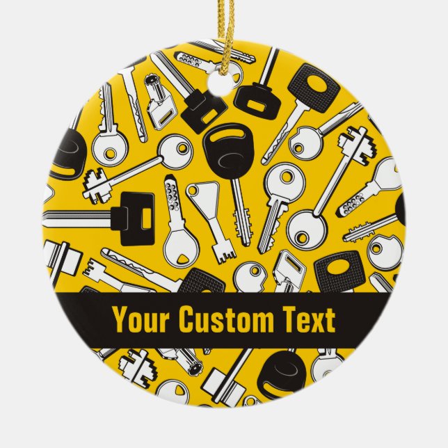 Set of Keys Background Ceramic Ornament (Front)