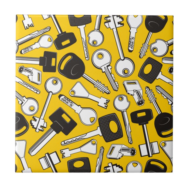 Set of Keys Background Ceramic Tile (Front)