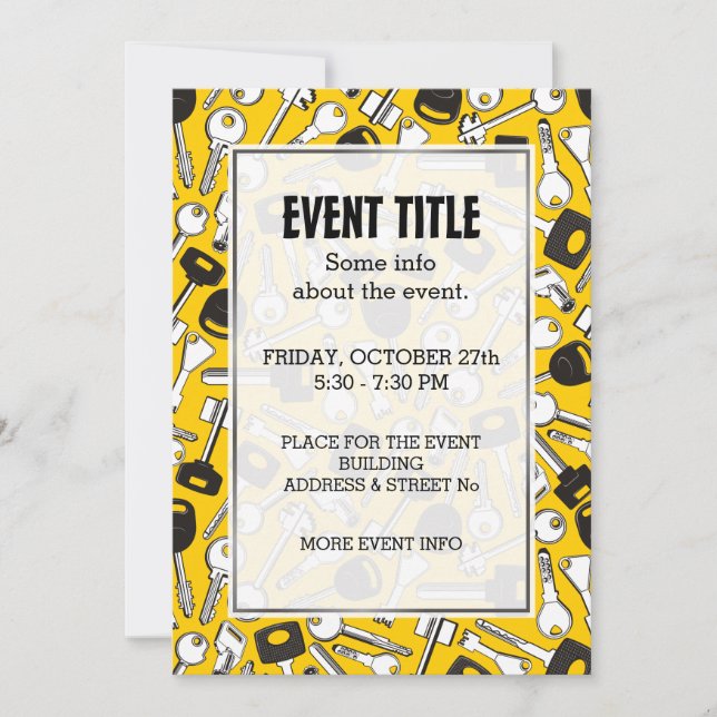 Set of Keys Background Invitation (Front)