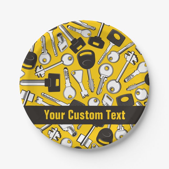 Set of Keys Background Paper Plate (Front)