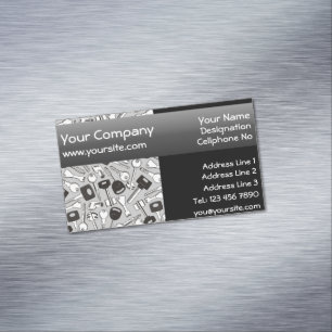 Set of Keys Background Seamelss yellow background Magnetic Business Card