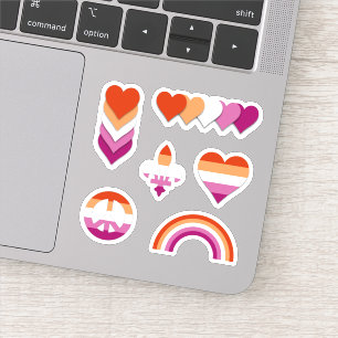 Set of lesbian pride designs