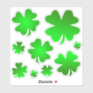 Set of lucky 4 leaf clover, Irish Shamrocks