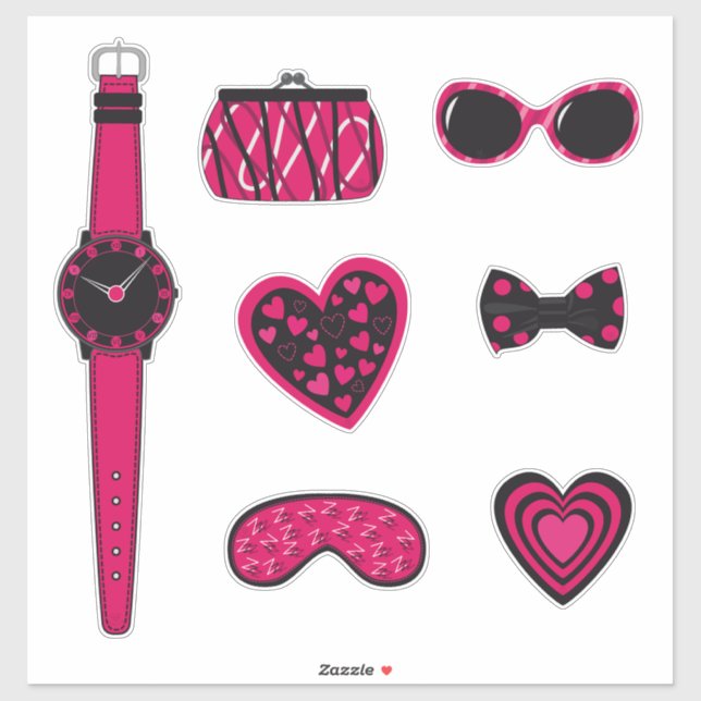 Set of Pink and Black Items (Sheet)