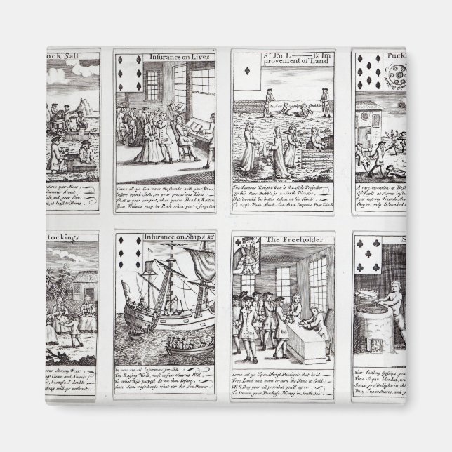 Set of Playing Cards depicting Satirical Magnet (Front)